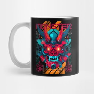 Mecha Monster, Oni Demon design Mug